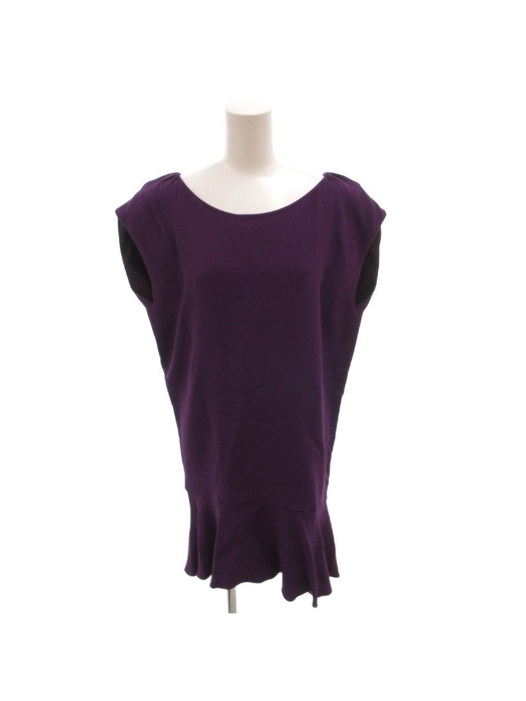 Miu Miu Miu Dress Asymmetric Peplum Sleeveless Deformed Ruffles Knee Length 36